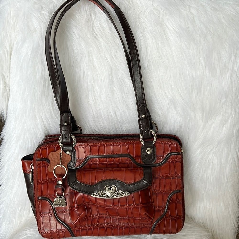 Fashion MC faux leather satchel purse